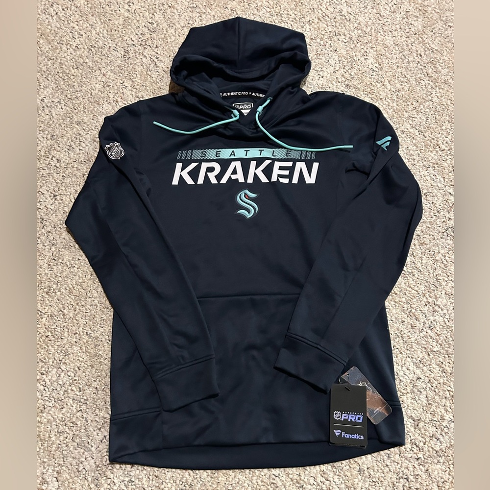 New Seattle Krakens Fanatics Authentic Pro Rink Performance Hoodie - Size M  NWT